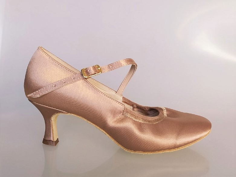 Туфли для танцев Dancemaster 011d, сатин 9, каблук 5 см клёш, стандарт