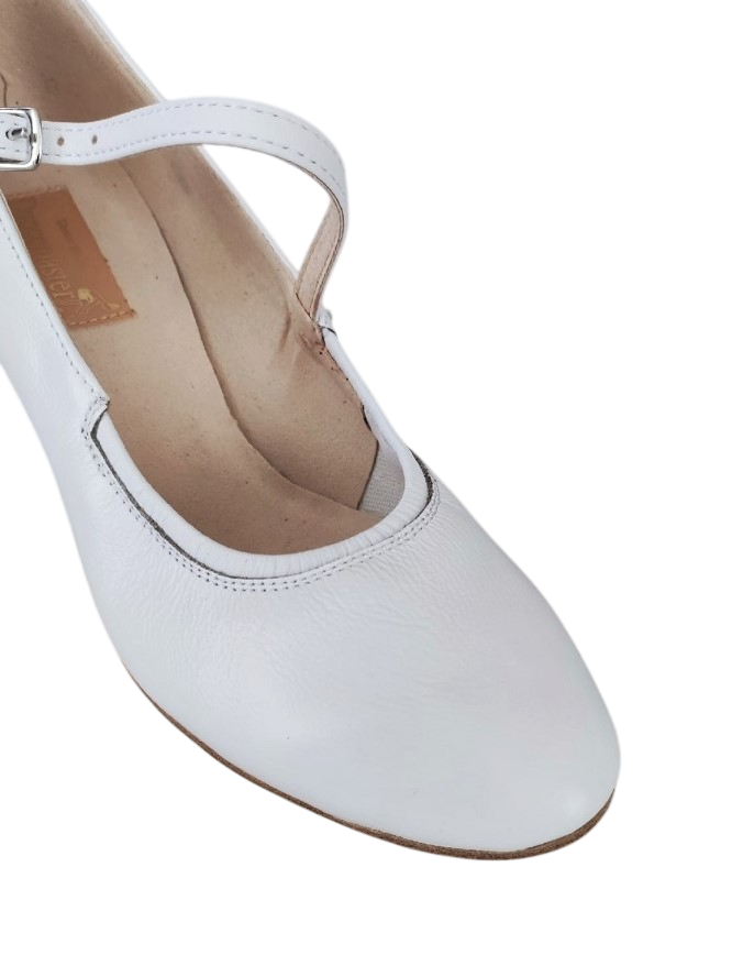 Картинка Туфли женские Dancemaster 011d кожа белая каблук 5 см  от магазина Линия Танца