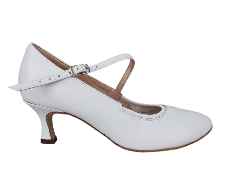 Картинка Туфли женские Dancemaster 011d кожа белая каблук 5 см  от магазина Линия Танца