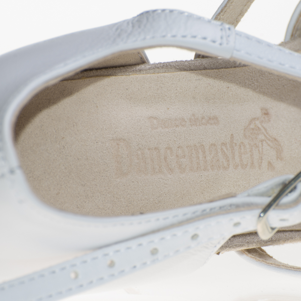 Туфли для танцев Dancemaster 161kd, кожа белая, каблук блок, рейтинг
