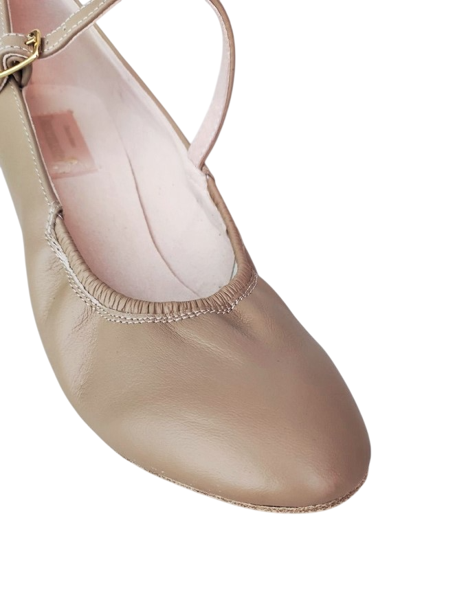 Картинка Туфли женские Dancemaster 011d кожа бежевая 3 каблук 5 см от магазина Линия Танца