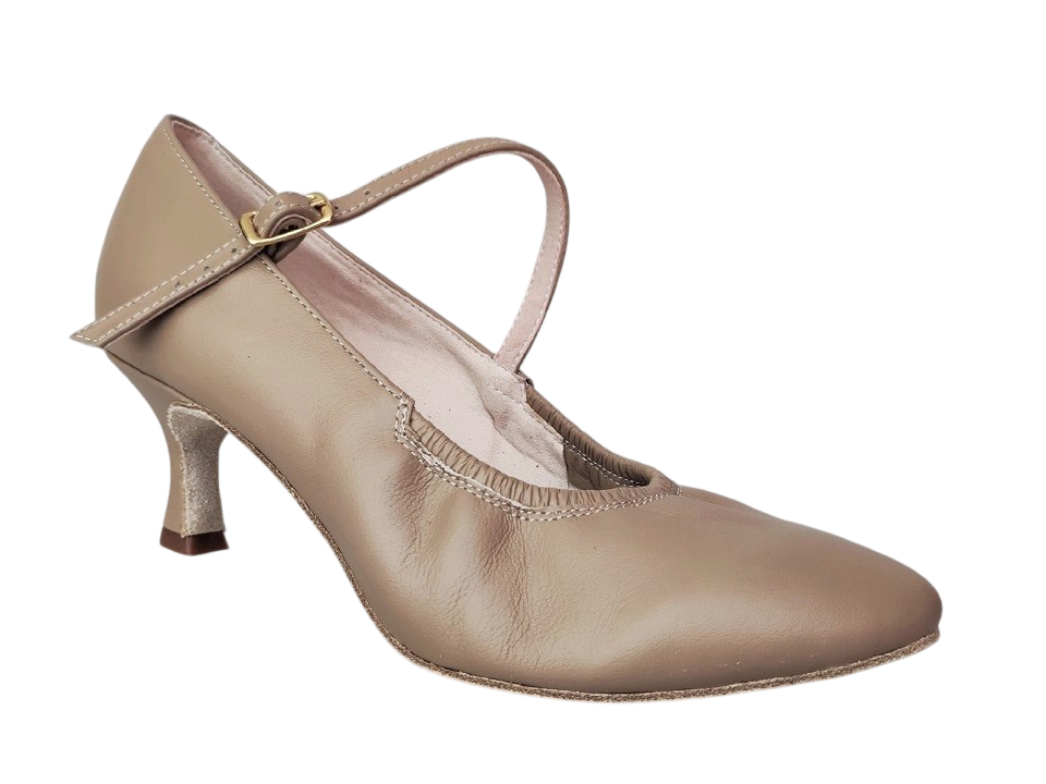 Картинка Туфли женские Dancemaster 011d кожа бежевая 3 каблук 5 см от магазина Линия Танца