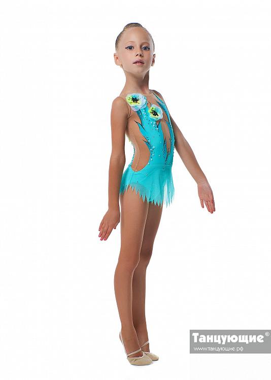 Купить Купальник для художественной гимнастики Танцующие Подводный мир БР  стразы Танцующие в магазине Линия Танца