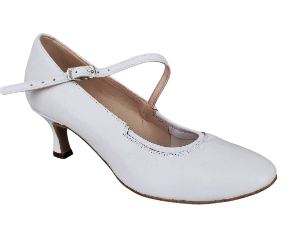 Картинка Туфли женские Dancemaster 011d кожа белая каблук 5 см  от магазина Линия Танца