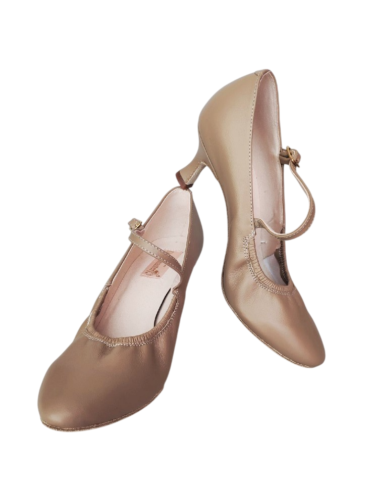 Картинка Туфли женские Dancemaster 011d кожа бежевая 3 каблук 5 см от магазина Линия Танца