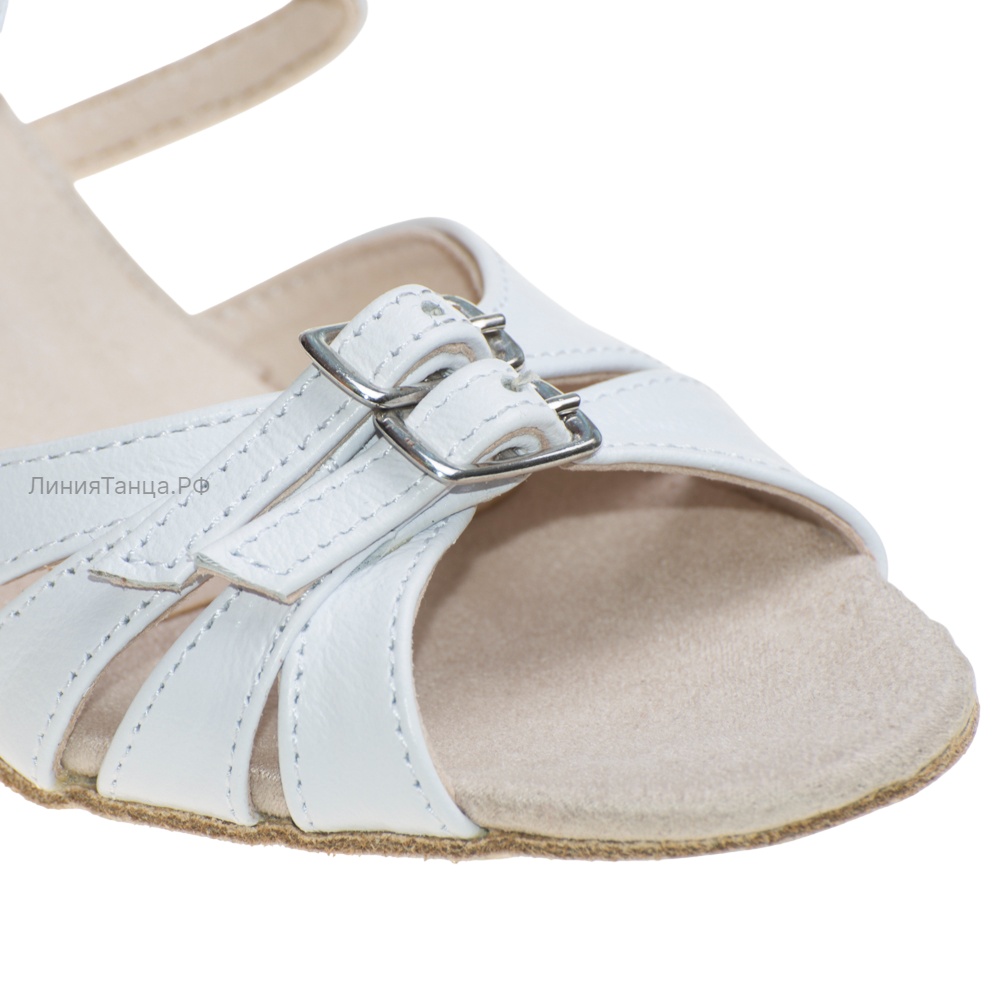 Картинка Туфли рейтинговые Dancemaster 161kd кожа белая от магазина Линия Танца