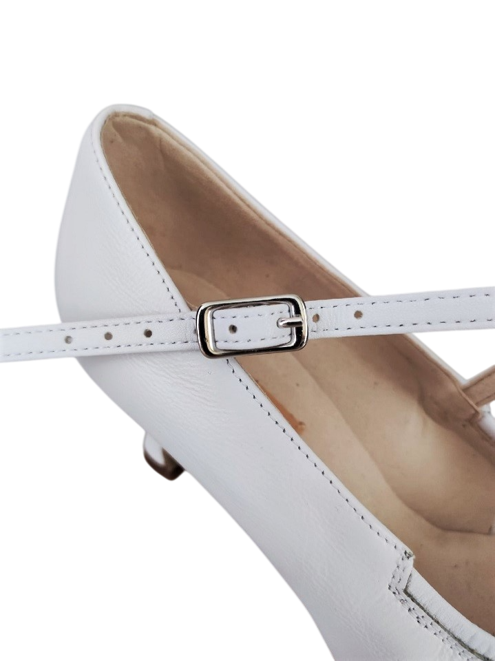 Картинка Туфли женские Dancemaster 011d кожа белая каблук 5 см  от магазина Линия Танца