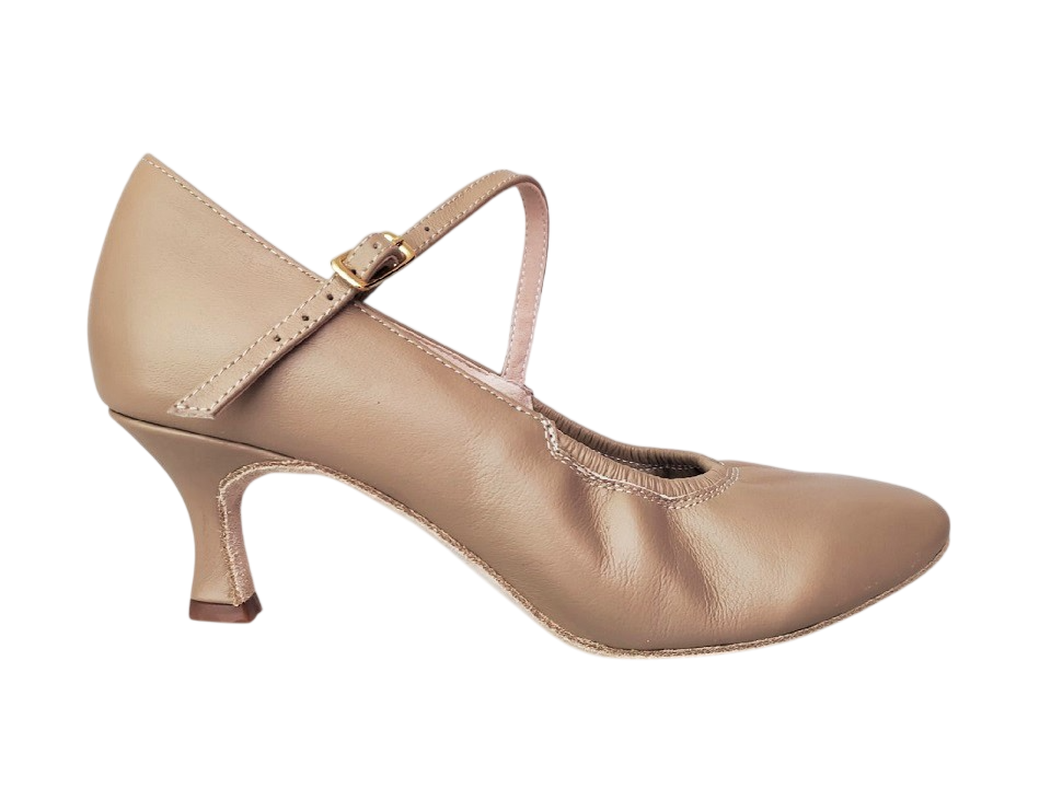 Картинка Туфли женские Dancemaster 011d кожа бежевая 3 каблук 5 см от магазина Линия Танца